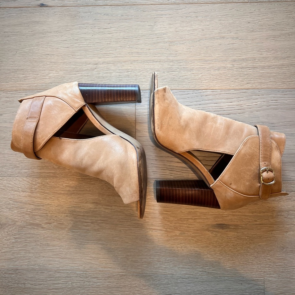 Vince Camuto Venica Leather Peep Toe Heels Women’s Size 8